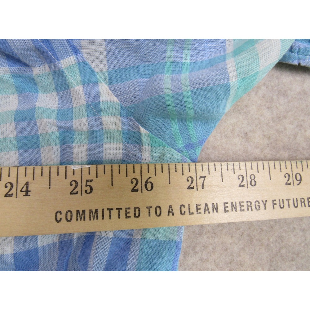 Vineyard Vines Murray Shirt Mens XL Blue Green Plaid S/S Cotton Button Up - Picture 5 of 6